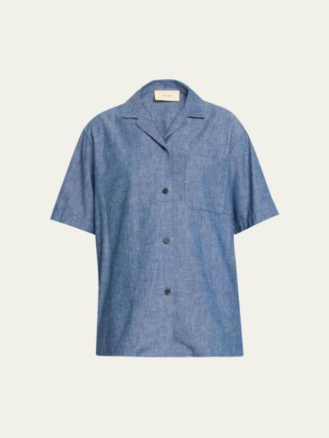 The Row Jorge Chambray Twill Camp Shirt