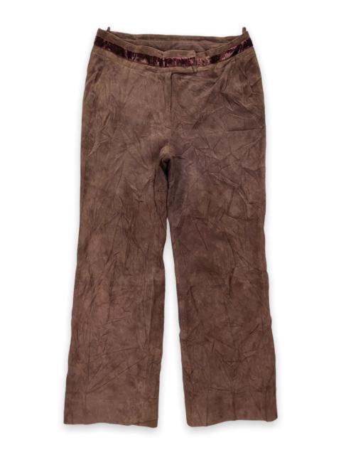 FERRAGAMO Salvatore Ferragamo Suede Leather Cropped Pant
