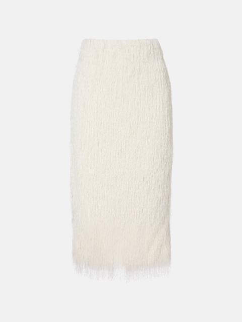 Dries Van Noten Fringed midi skirt