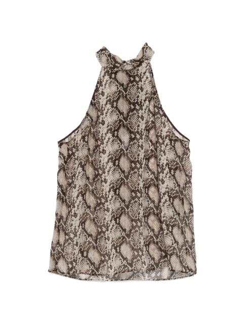 NILI LOTAN Nili Lotan Snake-pattern Halter-neck Top
