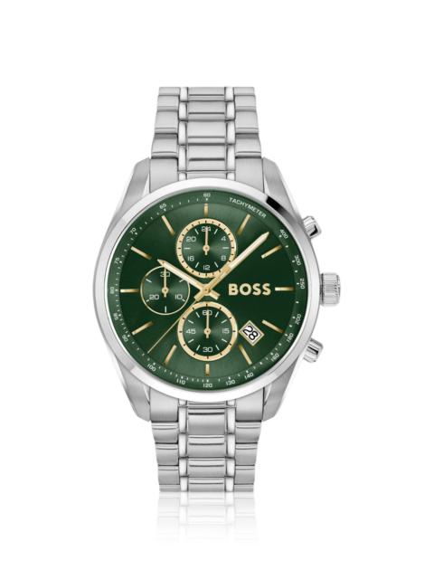 BOSS STEEL-BRACELET WATCH WITH GREEN DIAL