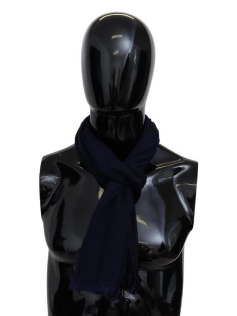 Missoni Missoni Blue Wool Knit Unisex Neck Wrap Scarf