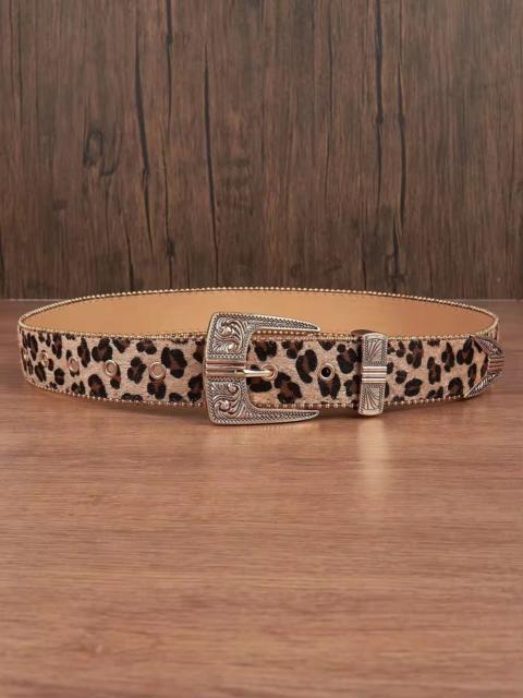 122 cm leopard cheetah print pu leather belt