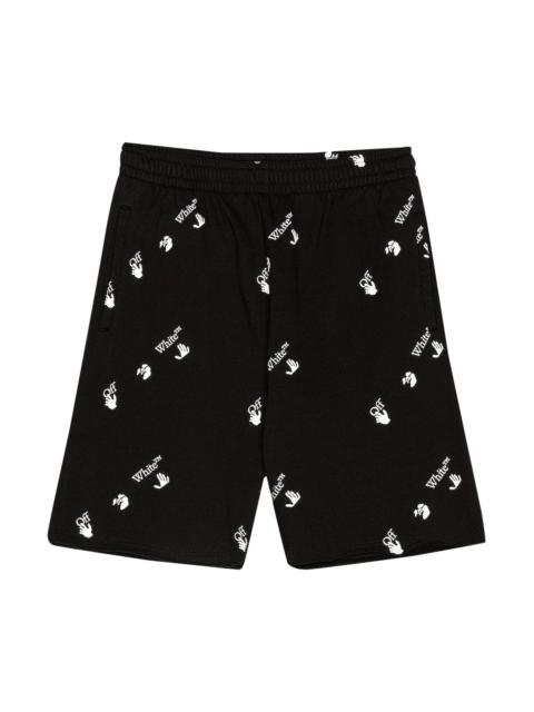 Off-White Logo Allover Sweatshorts 'Black/White'