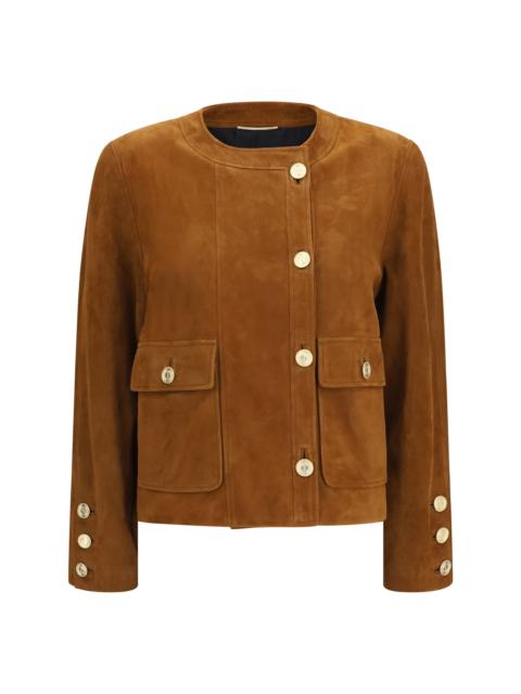 SAINT LAURENT Saint Laurent Short Suede Jacket Rhum Ambre