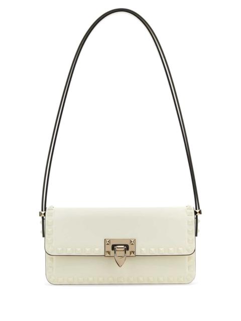 Valentino Valentino Garavani Women Ivory Leather Rockstud Shoulder Bag