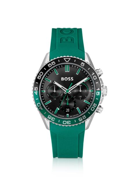 BOSS SILICONE-STRAP CHRONOGRAPH WATCH WITH BLACK DIAL