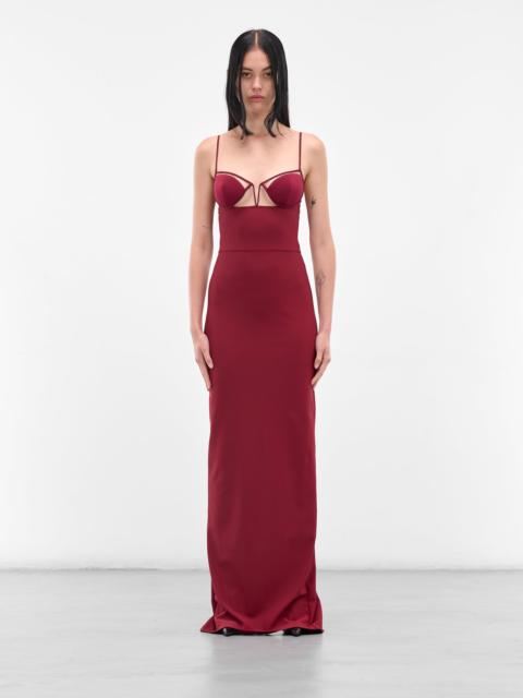 NENSI DOJAKA Red V-Wire Bra Maxi Dress
