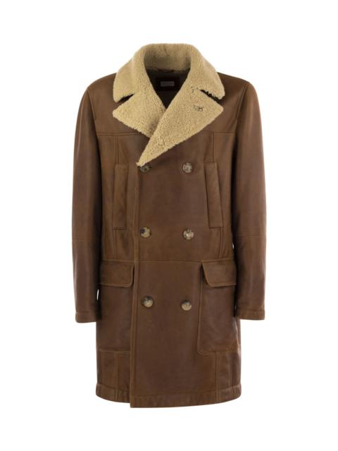 Brunello Cucinelli Double-breasted Coat In Napped Shearling