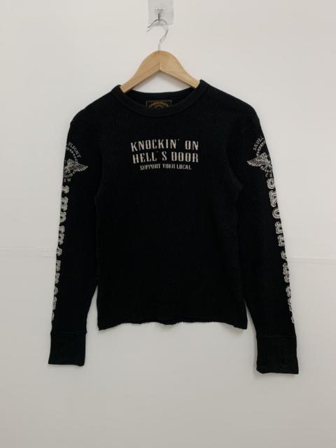 Other Designers Vintage - Vintage 90s Skull Flight Long Sleeve Shirt Extra Small Black