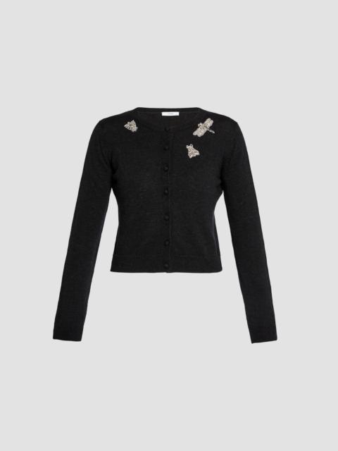 Erdem EMBELLISHED CREW NECK CARDIGAN