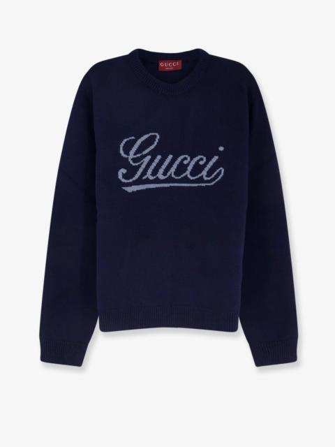 GUCCI Gucci Wool Sweater With Frontal Embroidered Logo