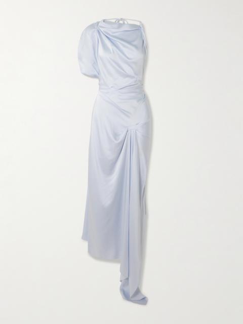 Victoria Beckham Asymmetric Draped Satin-crepe Midi Dress