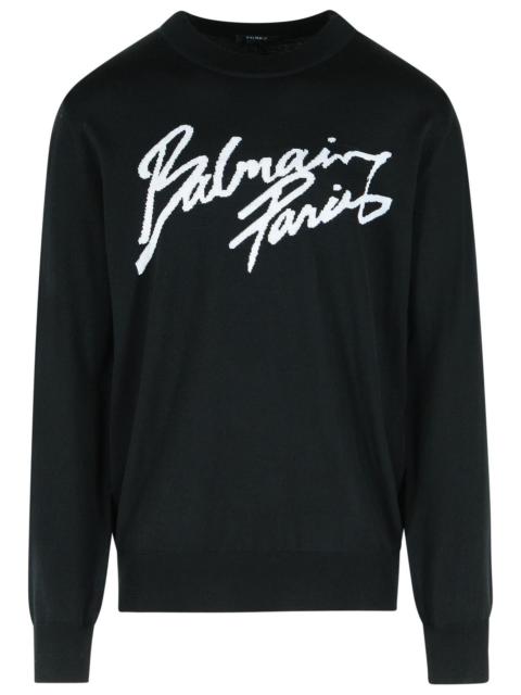 Balmain Balmain Black Merino Wool Sweater