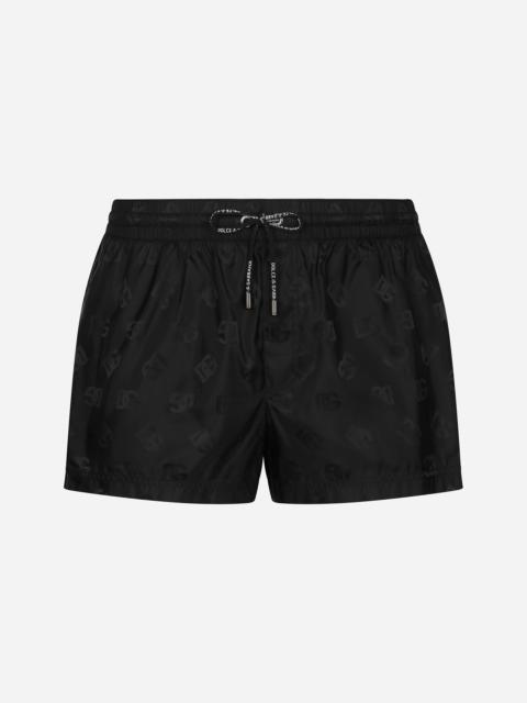 Dolce & Gabbana Short swim trunks with jacquard DG Monogram