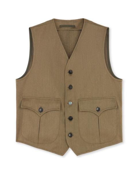 FORTELA Fortela Donald Twill Cotton Gilet in Green at Nordstrom