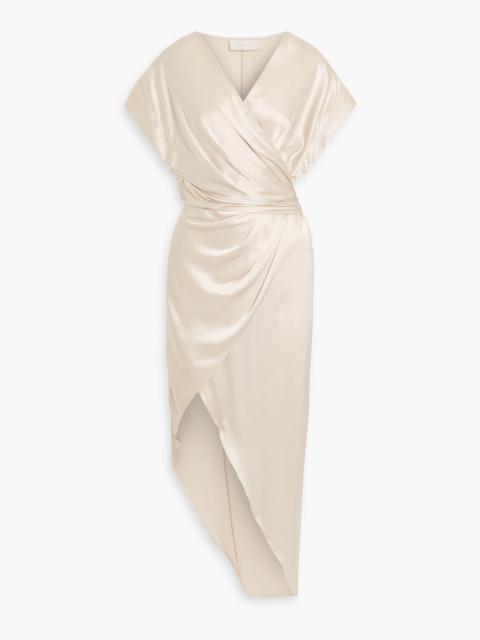 Other Designers Wrap-effect silk-satin maxi dress