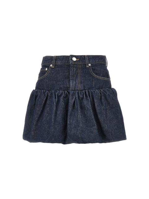 GANNI Ganni Denim Mini Bubble Skirt Blue