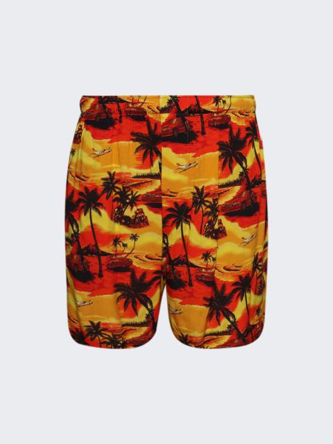 BALENCIAGA Hawaiian Pyjama Shorts Orange
