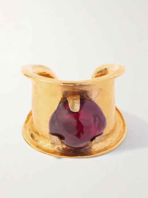 Gold-tone and resin cuff Gold