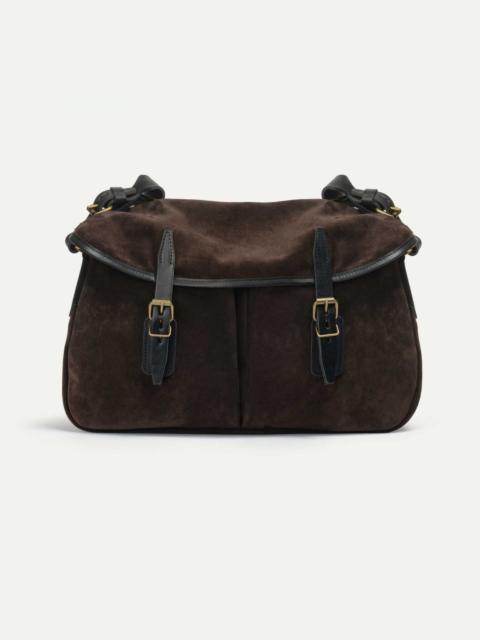 Bleu de Chauffe MUSETTE M FISHERMAN'S BAG / SUEDE  -  DARK BROWN