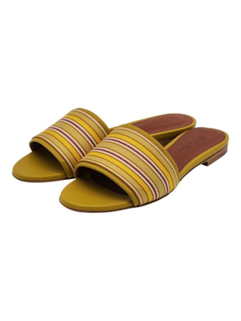 Loro Piana The Suitcase Stripe Sandals Fabric Leather Yellow 39.5 $750