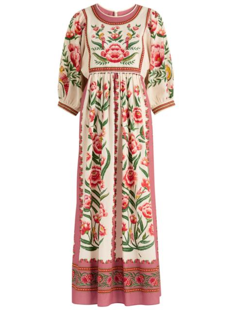 FARM RIO Farm Rio Ainika Printed Poplin Midi Dress