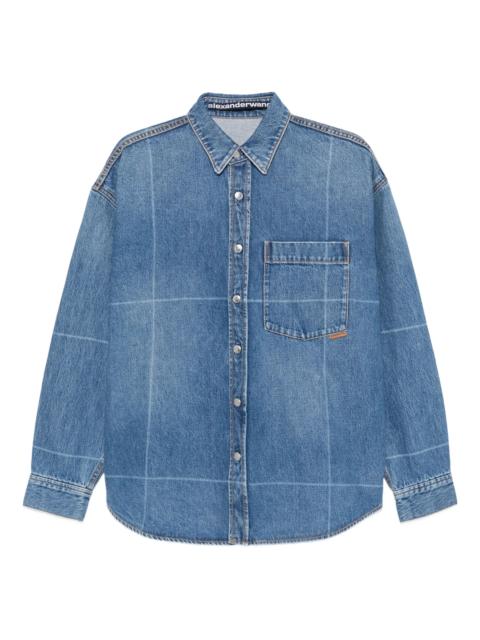 Alexander Wang grid-pattern denim shirt