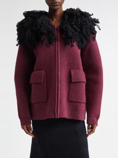 diotima Diotima Wool Blend Cardigan in Barolo at Nordstrom