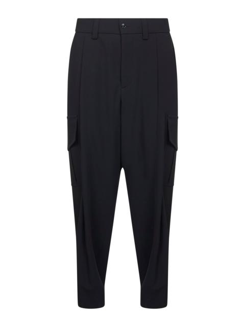 GIORGIO ARMANI Giorgio Armani Men Blue Virgin Wool Crepe Cargo Trousers