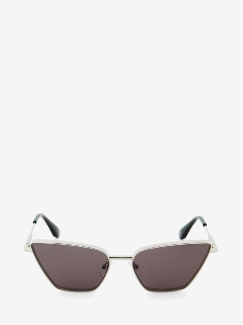 Alexander McQueen Metal T-Bar Cat-eye Sunglasses
