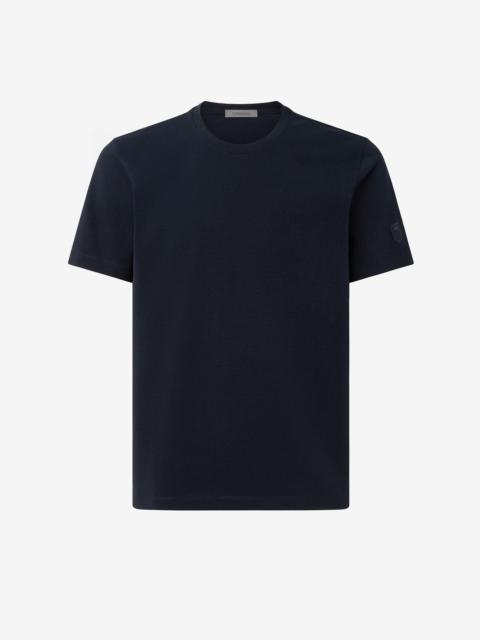 CORNELIANI Navy blue crew neck stretch cotton t-shirt