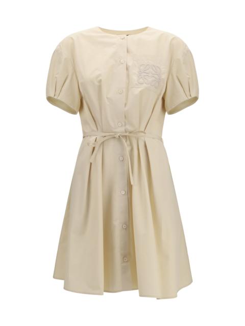 Loewe Loewe Lightweight Cotton Poplin Dress Light Beige