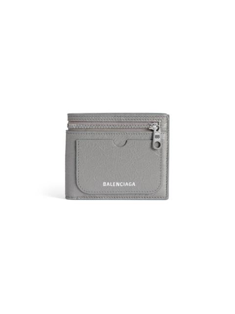 BALENCIAGA Men's Superbusy Square Folded Wallet in Balenciaga Grey