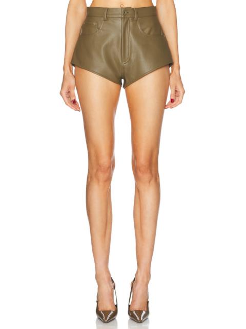 LAPOINTE Stretch Faux Leather Mini Short