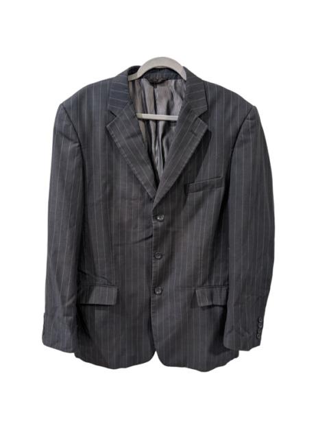 Giorgio Cerruti Italian Gray Pinstripe High Twist Microtech Suit Jacket 42 Long
