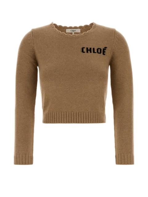 Chloé Chloe Women Camel Wool Blend Sweater