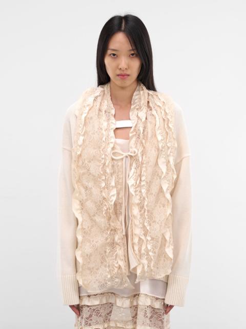 NICCOLÒ PASQUALETTI Cream Centrino Draped Lace Cardigan