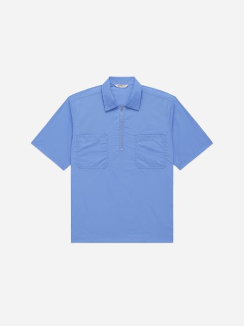 3sixteen Short Sleeve Zip Shirt - Powder Blue Nylon