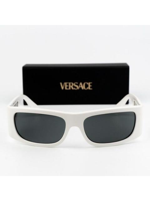 VERSACE NEW Versace VE4482 314/87 White Dark Grey Rectangular Unisex Sunglasses