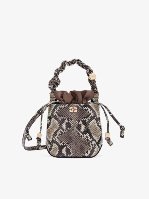 GANNI SNAKE MINI GANNI BOU BUCKET BAG