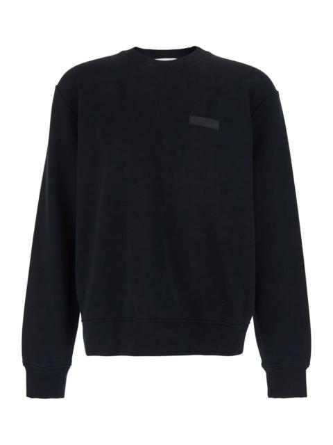 Givenchy Givenchy Men Black Crewneck Sweatshirt With Logo Patch On The Front In Cotton Man