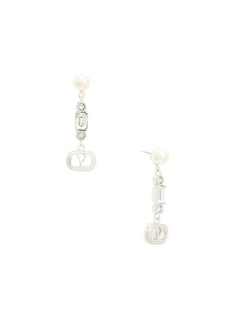Valentino Valentino Ovalette Swarovski Pearl Earrings
