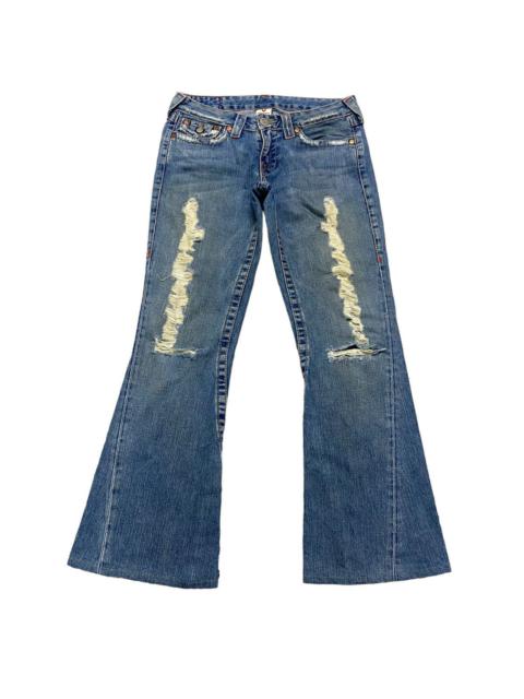 Other Designers Vintage True Religion Joey Distressed Denim Flare Jeans