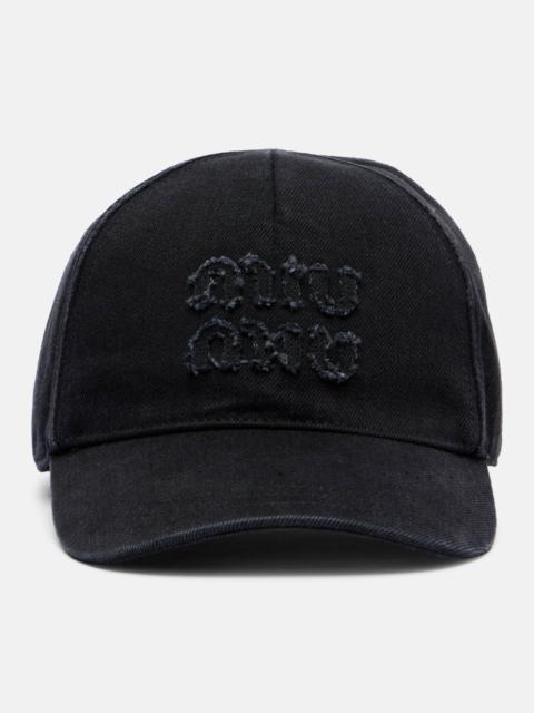 Miu Miu Logo denim baseball cap