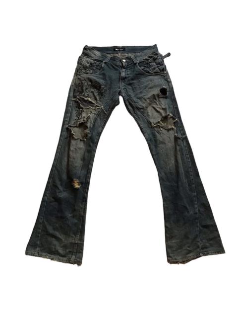 Other Designers WILD LIFE DISTRESSED DENIM SKULL BONES BOOTCUT PANTS