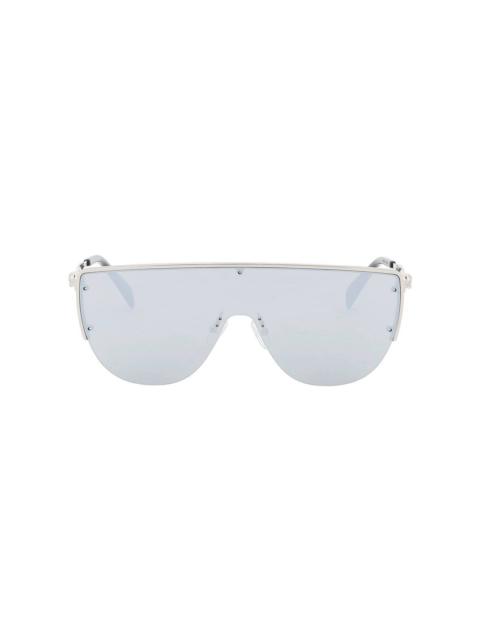 Alexander McQueen SUNGLASSES WITH MIRRORED LENSES AND MASK-STYLE FRAME