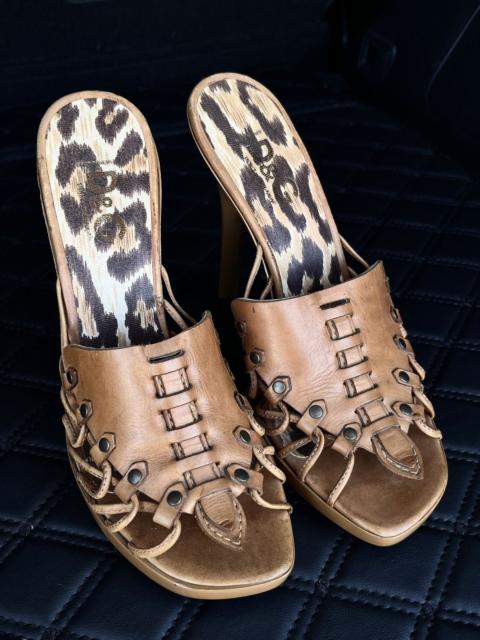 Dolce & Gabbana 2000s Dolce&Gabbana Leopard High Heel Mules