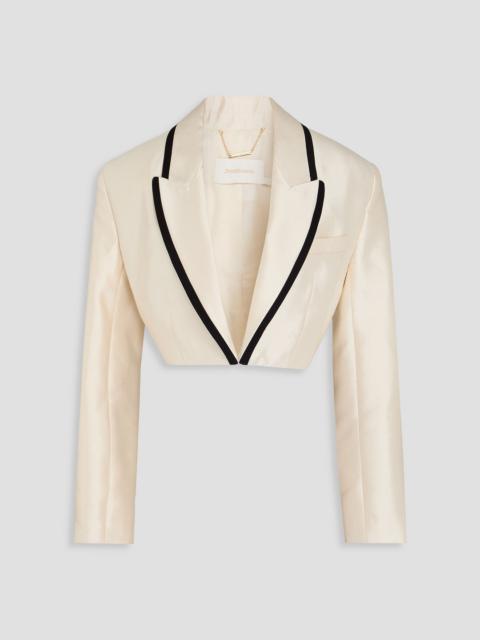 Zimmermann Cropped wool and silk-blend gabardine jacket