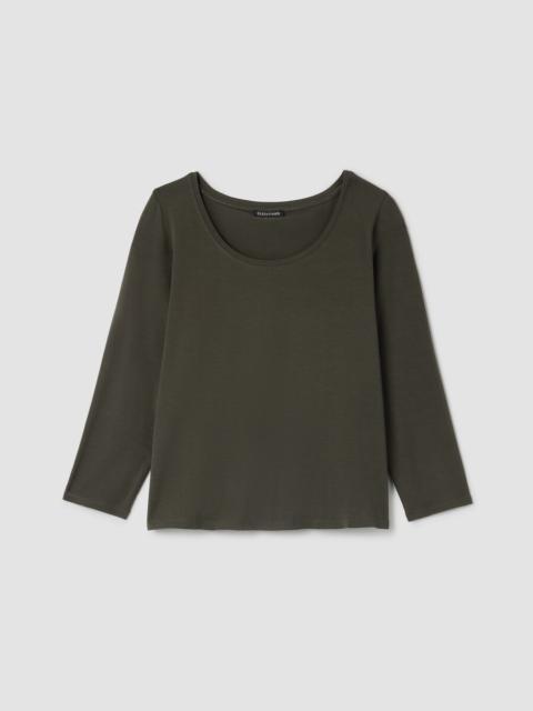 EILEEN FISHER Stretch Jersey Knit Scoop Neck Top